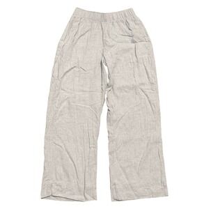 Abercrombie & Fitch Linen Pants Womens XS Petite Short Khaki Tan Lined Wide Leg